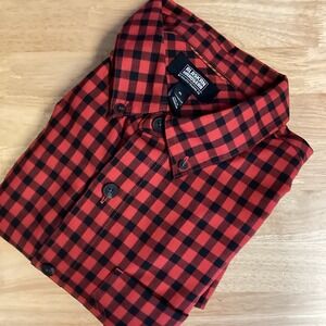 Men's Alaskan Hardgear Long Sleeved Buffalo Plaid Button Down  Black/red XL‎